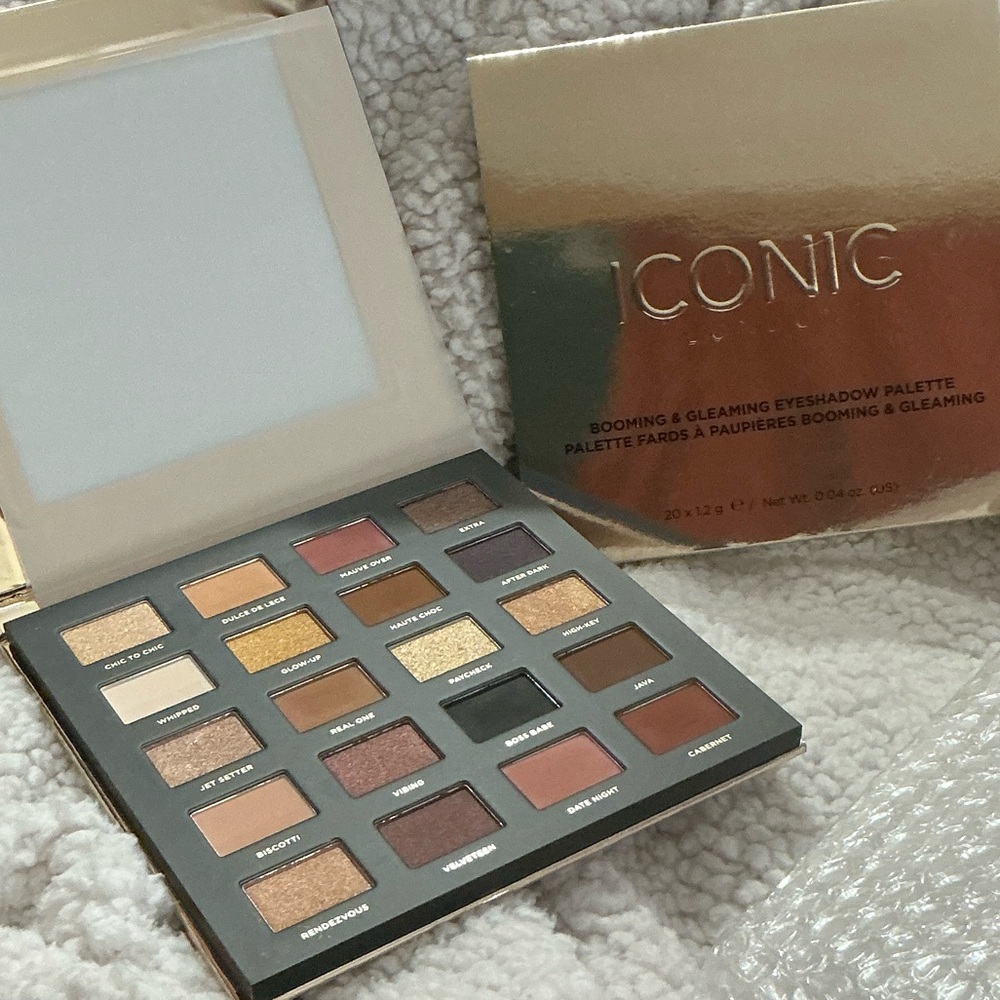 ICONIC London Booming & Gleaming Eyeshadow Palette - Gold, Brown, Cream Shades